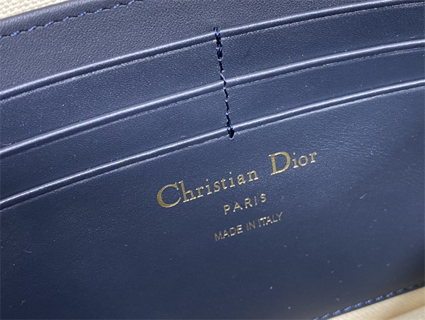 CD Saddle Pouch With Chain Blue Dior Oblique Jacquard