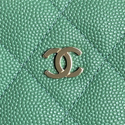 Chanel Small Hobo Bag Grained Calfskin & Gold-Tone Metal Green AP4386