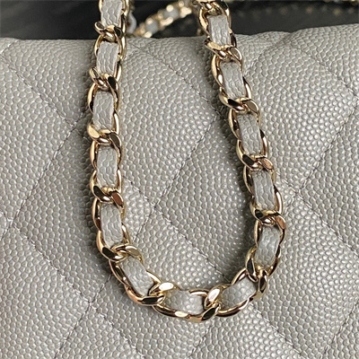 Chanel Small Hobo Bag Grained Calfskin & Gold-Tone Metal Grey AP4386