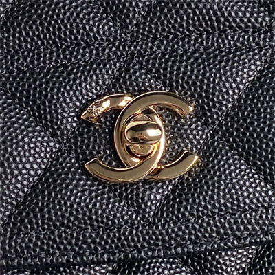 Chanel Clutch with Chain Grained Calfskin & Gold-Tone Metal Black AP4406
