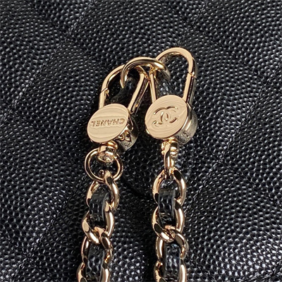 Chanel Clutch with Chain Grained Calfskin & Gold-Tone Metal Black AP4406