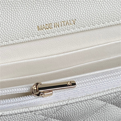 Chanel Clutch with Chain Grained Calfskin & Gold-Tone Metal White AP4406