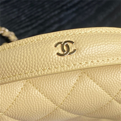 Chanel Clutch with Chain Grained Calfskin & Gold-Tone Metal Beige AP4406