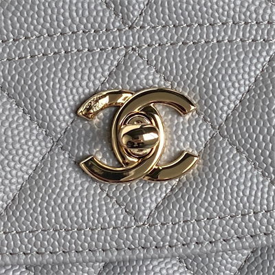 Chanel Clutch with Chain Grained Calfskin & Gold-Tone Metal Grey AP4406