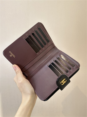 Chanel Snap Wallet Grained Calfskin Gold Tone Metal Black A48667