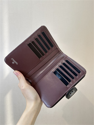 Chanel Snap Wallet Grained Calfskin Silver Tone Metal Black A48667