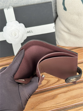 Chanel Passport Holder In Grained Calfskin Silver Tone Metal Black AP3658