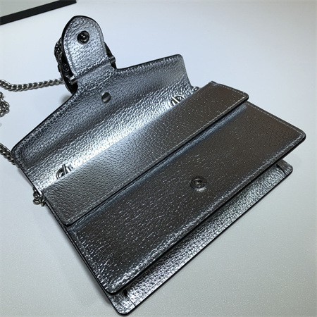 Gu.cci Dionysus Super Mini Bag Silver Leather 476432