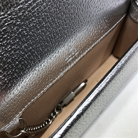 Gu.cci Dionysus Super Mini Bag Silver Leather 476432