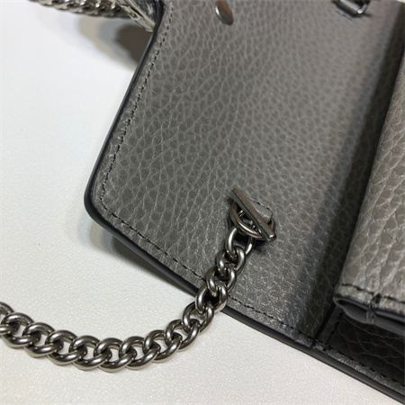 Gu.cci Dionysus Super Mini Bag Grey Leather 476432