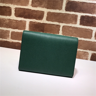 Gu.cci Dionysus GG Supreme chain wallet Green Leather 401231