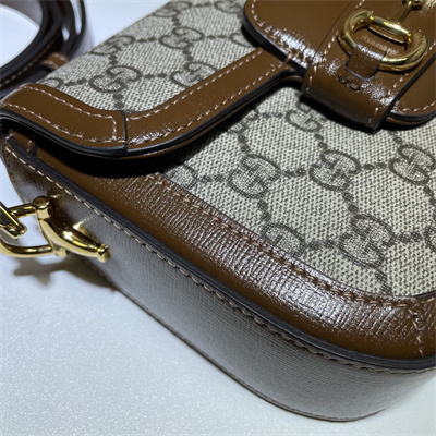 Gu.cci Horsebit 1955 Mini Bag GG Canvas Brown 658574