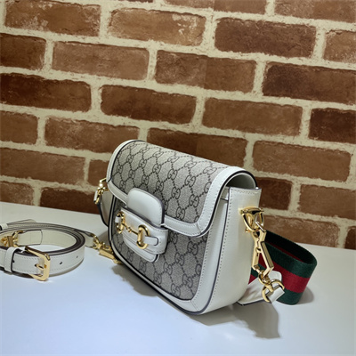 Gu.cci Horsebit 1955 Mini Bag GG Canvas White 658574