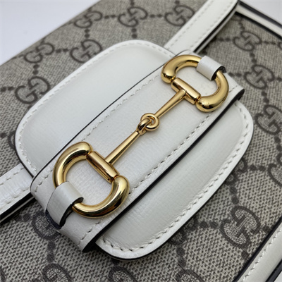 Gu.cci Horsebit 1955 Mini Bag GG Canvas White 658574