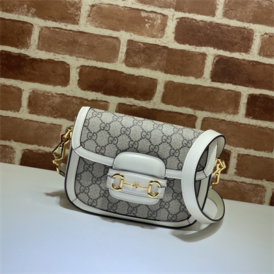 Gu.cci Horsebit 1955 Mini Bag GG Canvas White 658574