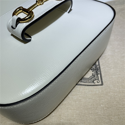 Gu.cci Horsebit 1955 Mini Bag White Leather 658574