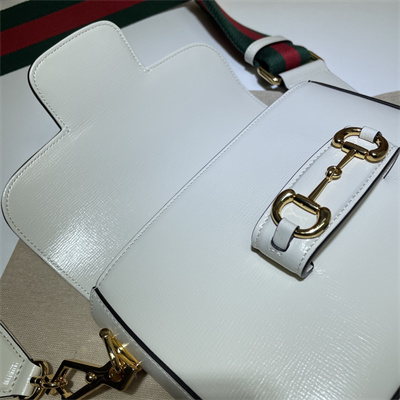 Gu.cci Horsebit 1955 Mini Bag White Leather 658574