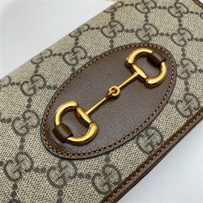 Gu.cci Horsebit 1955 Wallet With Chain GG Supreme Canvas 621892