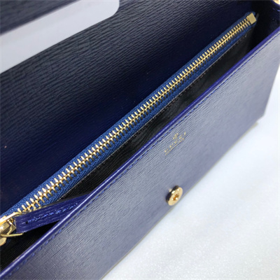 Gu.cci Horsebit 1955 Wallet With Chain Leather Navy With Red Dot 621892