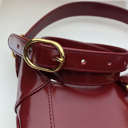 Gu.cci Jackie 1961 Small Shoulder Bag Burgundy Smooth Leather 636709