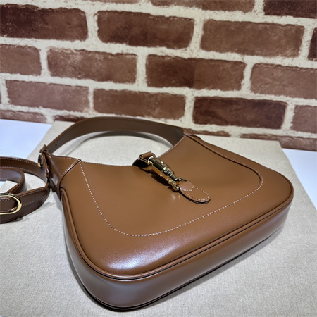 Gu.cci Jackie 1961 Small Shoulder Bag Brown Smooth Leather 636709