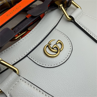 Gu.cci Diana Small Tote Bag White Leather 660195