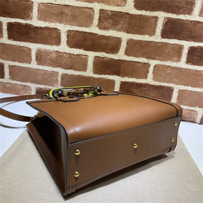 Gu.cci Diana Small Tote Bag Brown Leather 660195