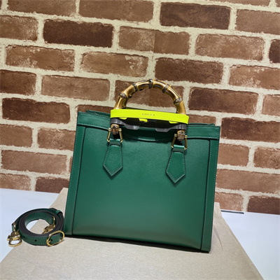 Gu.cci Diana Small Tote Bag Green Leather 660195