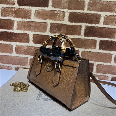 Gu.cci Diana Small Shoulder Bag Brown Leather 735153