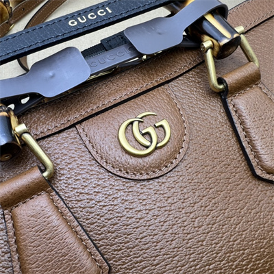 Gu.cci Diana Small Shoulder Bag Brown Leather 735153
