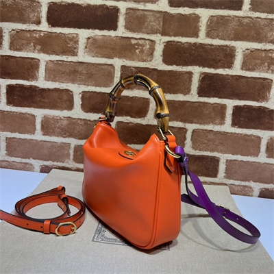 Gu.cci Diana Small Shoulder Bag Orange Leather 746251