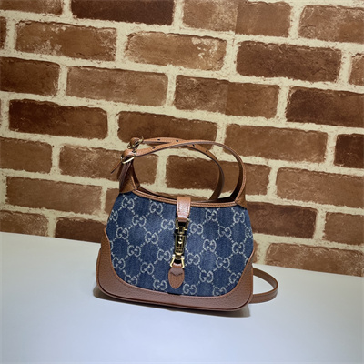 Jackie 1961 Mini Shoulder Bag GG Denim Blue 637092