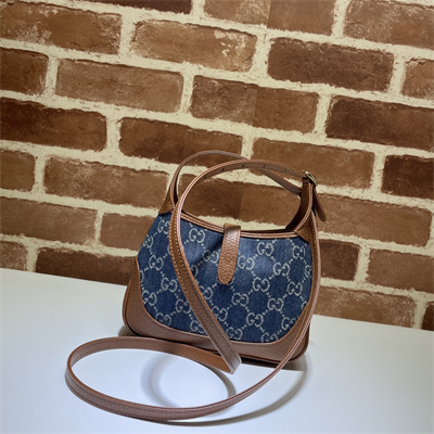 Jackie 1961 Mini Shoulder Bag GG Denim Blue 637092
