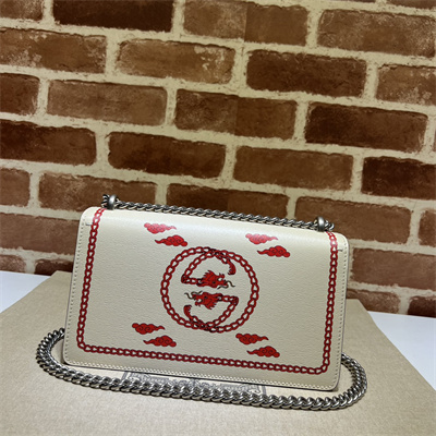 Gu.cci Dionysus Small Rectangular Bag Ivory Leather With Printing 499623