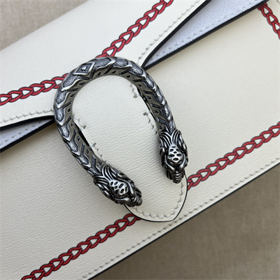 Gu.cci Dionysus Small Rectangular Bag Ivory Leather With Printing 499623