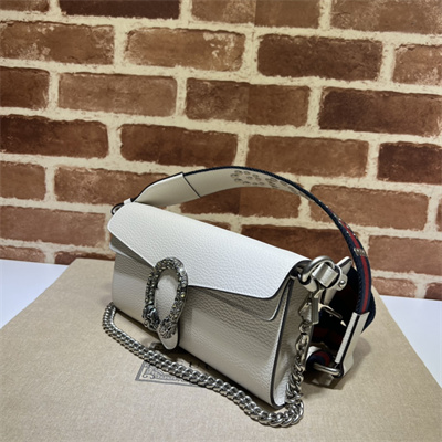 Gu.cci Dionysus Small Shoulder Bag White Leather 731782