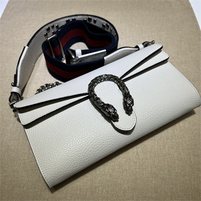Gu.cci Dionysus Small Shoulder Bag White Leather 731782