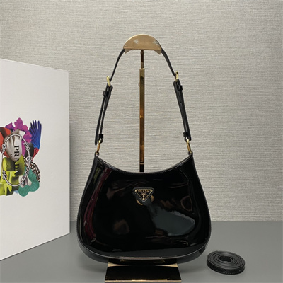 Prada Cleo Patent Leather Bag Black 1BC169