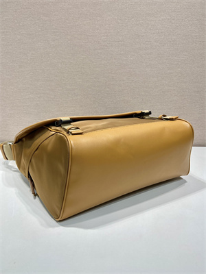 Prada Re-Nylon and leather shoulder bag Cork Beige 2VD052