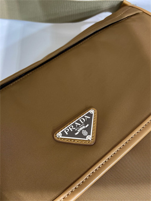 Prada Re-Nylon and leather shoulder bag Cork Beige 2VD052