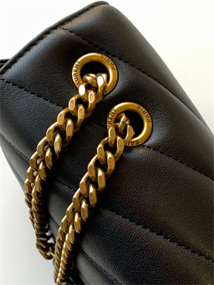 Y.S.L LOULOU Small in MATELASSÉ lambskin Gold Tone Metal Black Color