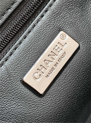 Cha.nel Flap Bag Sequins & Silver-Tone Metal  Black AS4561