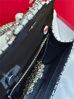 Roger Vivier Jewel Efflorescence Mini Bag In Tweed White/Black