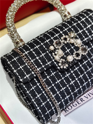 Roger Vivier Jewel Efflorescence Mini Bag In Tweed Black