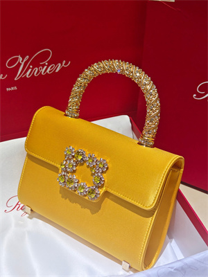 Roger Vivier Jewel Efflorescence Mini Bag In Satin Yellow