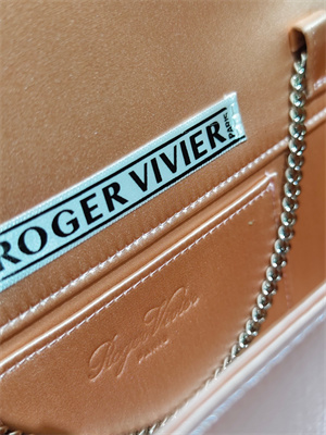 Roger Vivier Viv’ Choc Mini Bag In Satin Beige