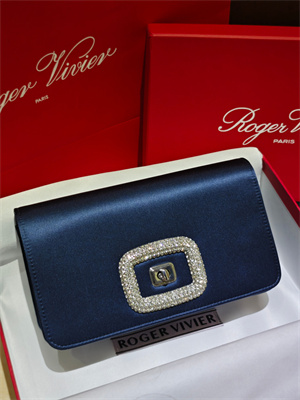 Roger Vivier Viv’ Choc Mini Bag In Satin Navy