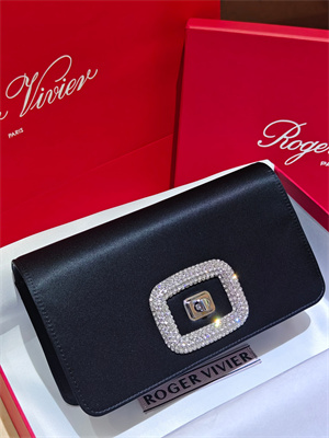Roger Vivier Viv’ Choc Mini Bag In Satin Black