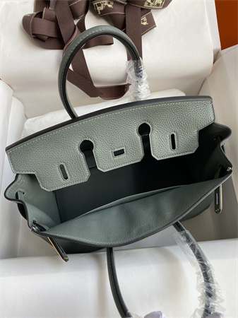 Bir.kin Bag Togo Leather 25/30/35 Gold/Silver Hardware In Vert Amande Color HS