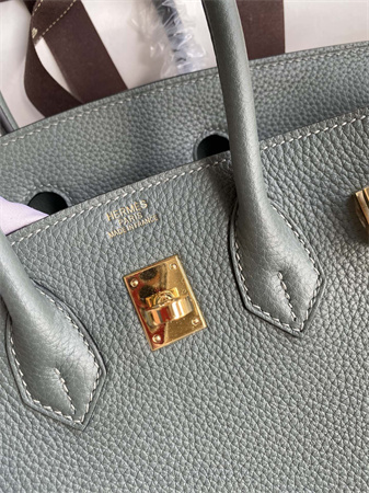 Bir.kin Bag Togo Leather 25/30/35 Gold/Silver Hardware In Vert Amande Color HS